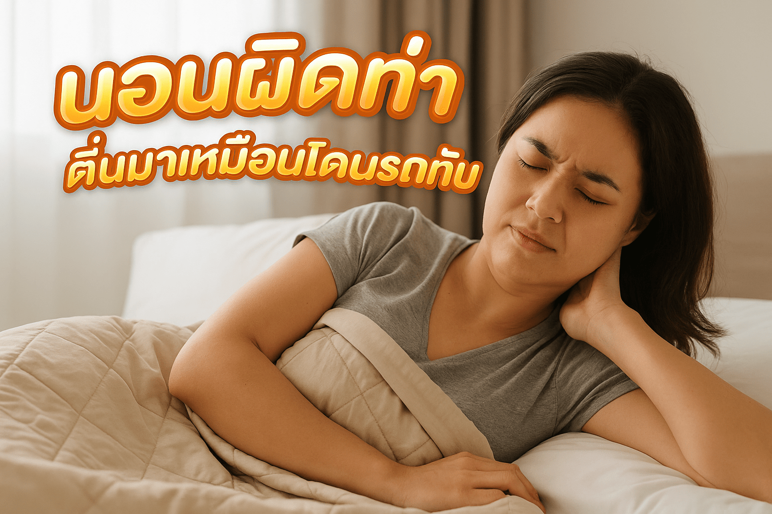 นอนผิดท่า ตื่นมาเหมือนโดนรถทับ นวดถึงบ้าน ธัญบุรี