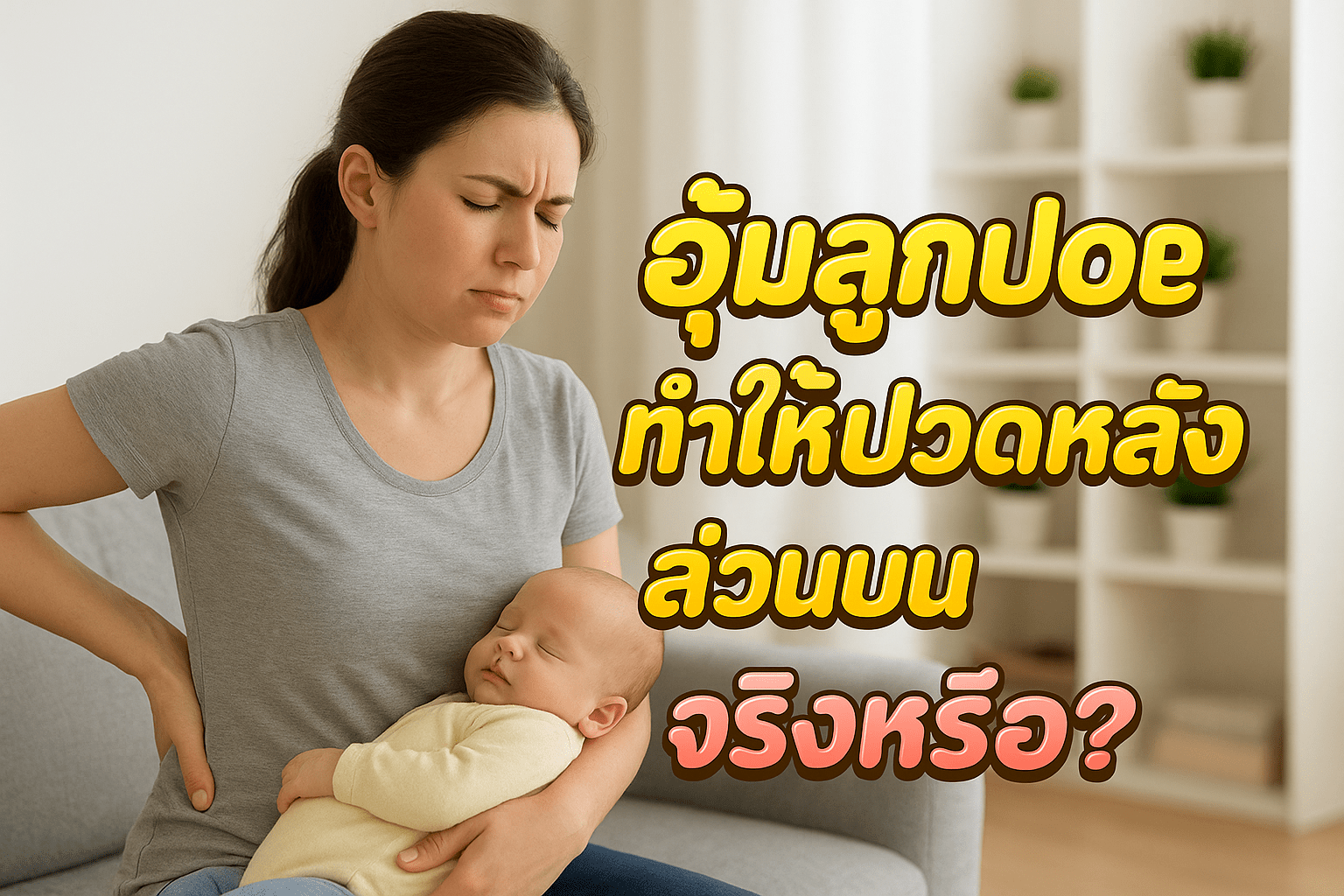 อุ้มลูกบ่อย ทำให้ปวดหลังส่วนบนจริงหรือ นวดถึงบ้าน รพ.ธรรมศาสตร์ รังสิต